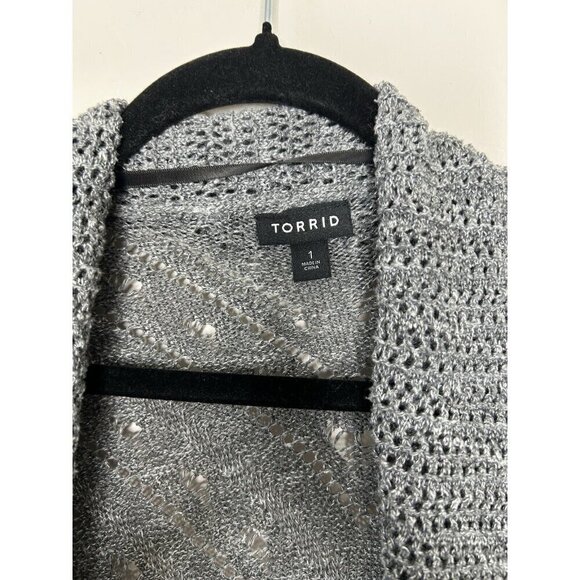 Torrid Women’s Open Front Knit Light Weight Cardigan Sweater Gray Size 1 - Picture 3 of 8